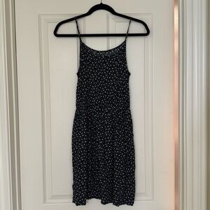 Navy blue floral dress